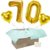Heliumballon-Geschenk 70. Geburtstag Set Deluxe Gold