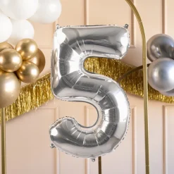 Heliumballon-Geschenk Geburtstags-Set Deluxe XL Silber
