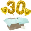 Heliumballon-Geschenk 30. Geburtstag Set Deluxe Gold