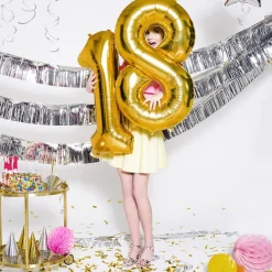 Heliumballon-Geschenk 18. Geburtstag Set Deluxe Gold