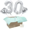 Heliumballon-Geschenk 30. Geburtstag Set Deluxe Silber