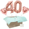 Heliumballon-Geschenk 40. Geburtstag Set Deluxe Roségold