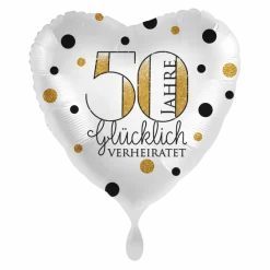 Heliumballon-Geschenk Goldhochzeit "50 Jahre glücklich verheiratet"
