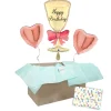 Heliumballon-Geschenk "Happy Birthday" Champagnerglas mit Schleife
