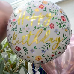 Heliumballon-Geschenk "Happy Birthday" Boho Flower