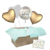Heliumballon-Geschenk "Happy Birthday" Gold Stylisch