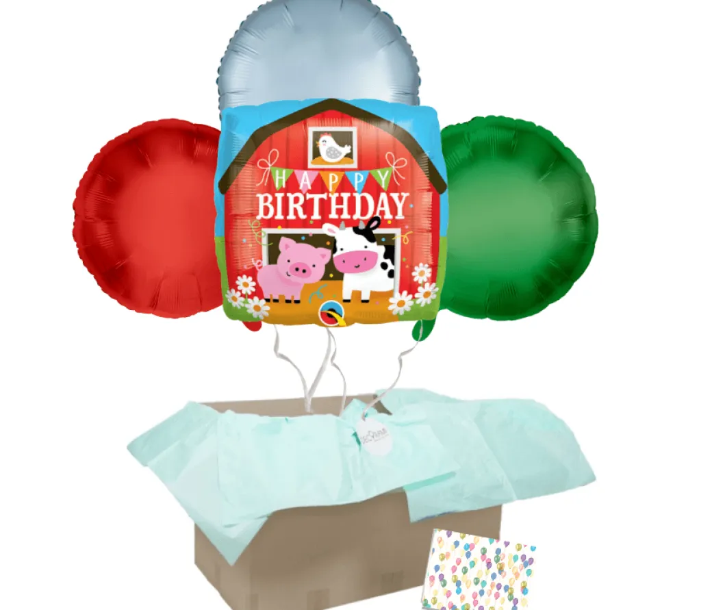 Heliumballon-Geschenk "Happy Birthday" Farm
