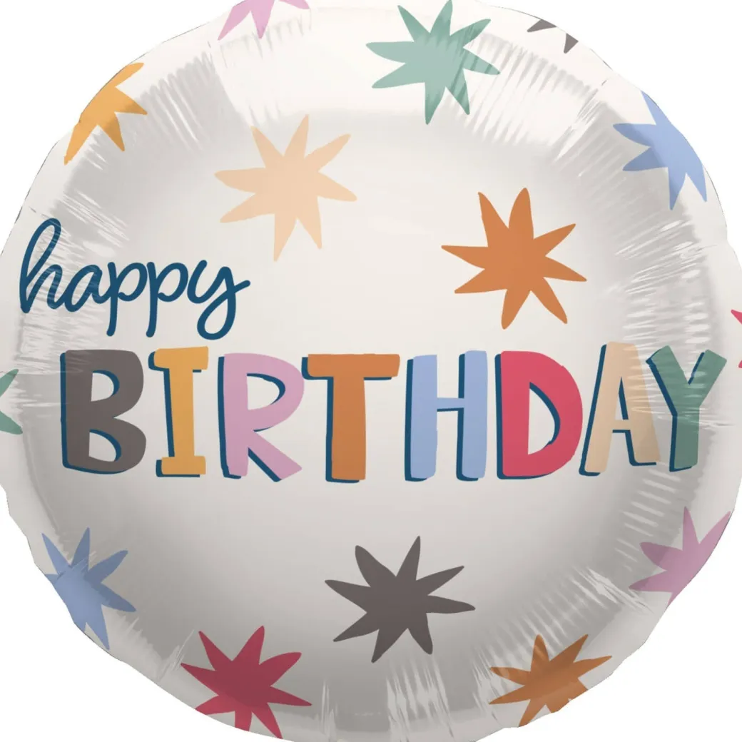 Heliumballon-Geschenk "Happy Birthday" Stars & Hearts