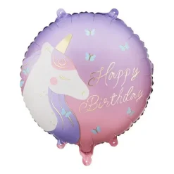 Heliumballon-Geschenk "Happy Birthday" Einhorn Herzen