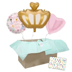 Heliumballon-Geschenk "Happy Birthday" Krönchen