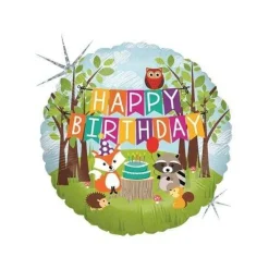 Heliumballon-Geschenk "Happy Birthday" Waldtiere