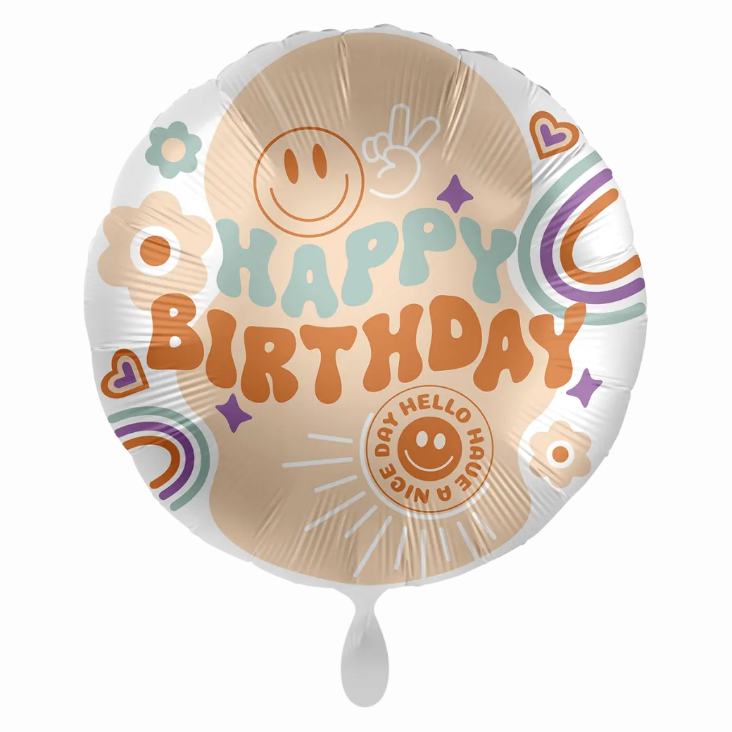 Heliumballon-Geschenk "Happy Birthday" Hippie