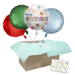 Heliumballon-Geschenk "Happy Birthday" Stars
