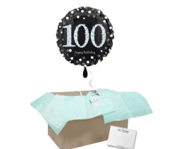 Heliumballon-Geschenk "100 Happy Birthday" Sparkling