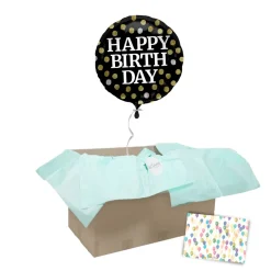Heliumballon-Geschenk "Happy Birthday" Sparkling