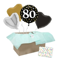 Heliumballon-Geschenk "80" Happy Birthday Sparkling