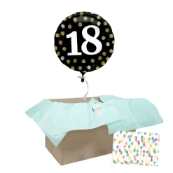 Heliumballon-Geschenk "18" Happy Birthday Sparkles