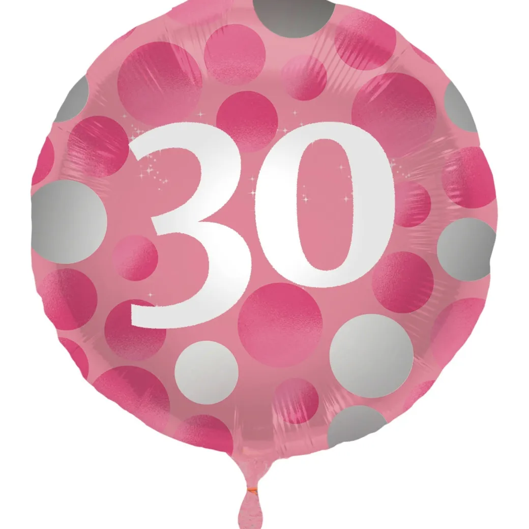 Heliumballon-Geschenk "30" Happy Birthday Pink