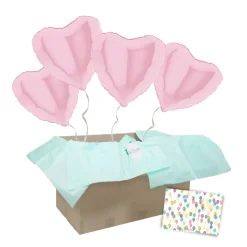 Heliumballon-Geschenk 4 Herzen Wunschfarbe