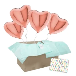 Heliumballon-Geschenk 4 Herzen Wunschfarbe