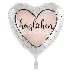 Heliumballon-Geschenk "Herzlichen Glückwunsch" Roségold