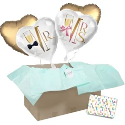 Heliumballon-Geschenk Hochzeit Champagner Herz