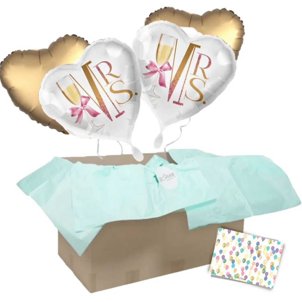 Heliumballon-Geschenk Hochzeit Champagner Herz
