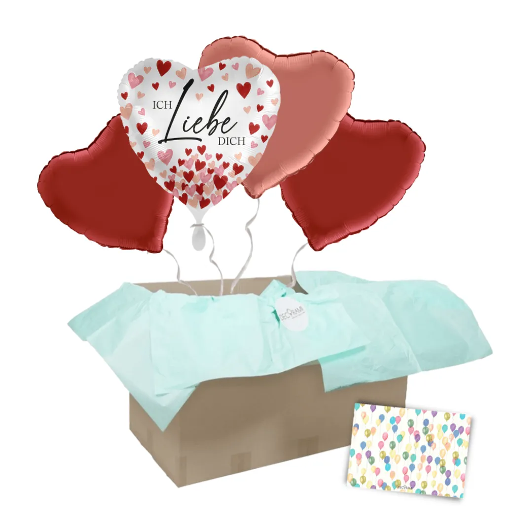 Heliumballon-Geschenk "Ich liebe Dich" Herzchen