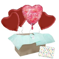 Heliumballon-Geschenk "I love you" Wasserfarben