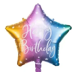 Heliumballon-Geschenk Sternchen "Happy Birthday" Bunt