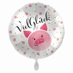 Heliumballon-Geschenk "Viel Glück" Schwein