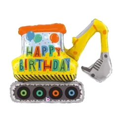 Heliumballon-Geschenk XL Bagger "Happy Birthday"