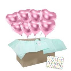 Heliumballon-Geschenk XXL 8 Herzen Wunschfarbe