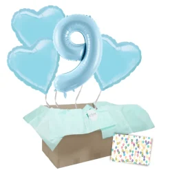 Heliumballon-Geschenk 1 XXL Zahl + 3 Herzen Geburtstagsballon Set Premium
