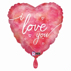 Herzballon "I love you" Wasserfarben