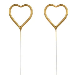 Herz-Wunderkerzen Gold 2 Stk.