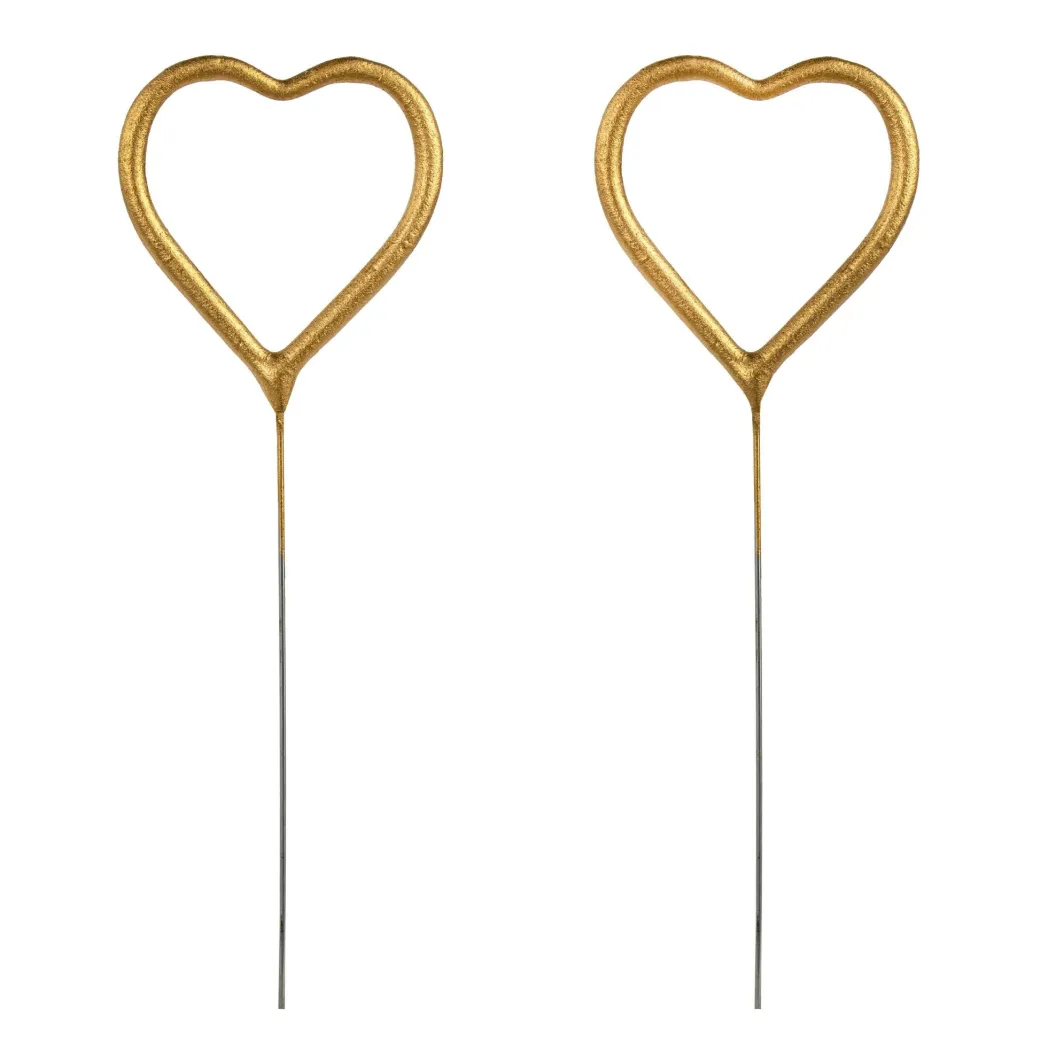 Herz-Wunderkerzen Gold 2 Stk.