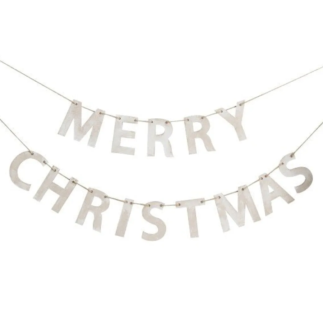 Holz-Girlande "Merry Christmas"