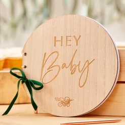 Holz-Gästebuch "Hey Baby"
