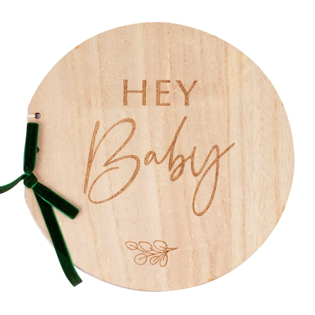 Holz-Gästebuch "Hey Baby"