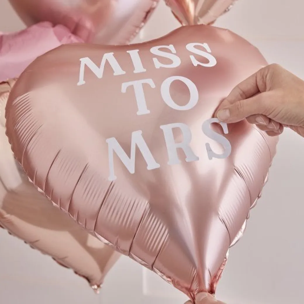 Individualisierbare Herzballons Rosa & Roségold 8 Stk.