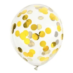 Konfetti-Ballon Ø 30 cm Gold 6 Stk.