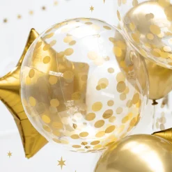 Konfetti-Ballon Ø 30 cm Gold 6 Stk.