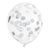 Konfetti-Ballon Ø 30 cm Silber 6 Stk.