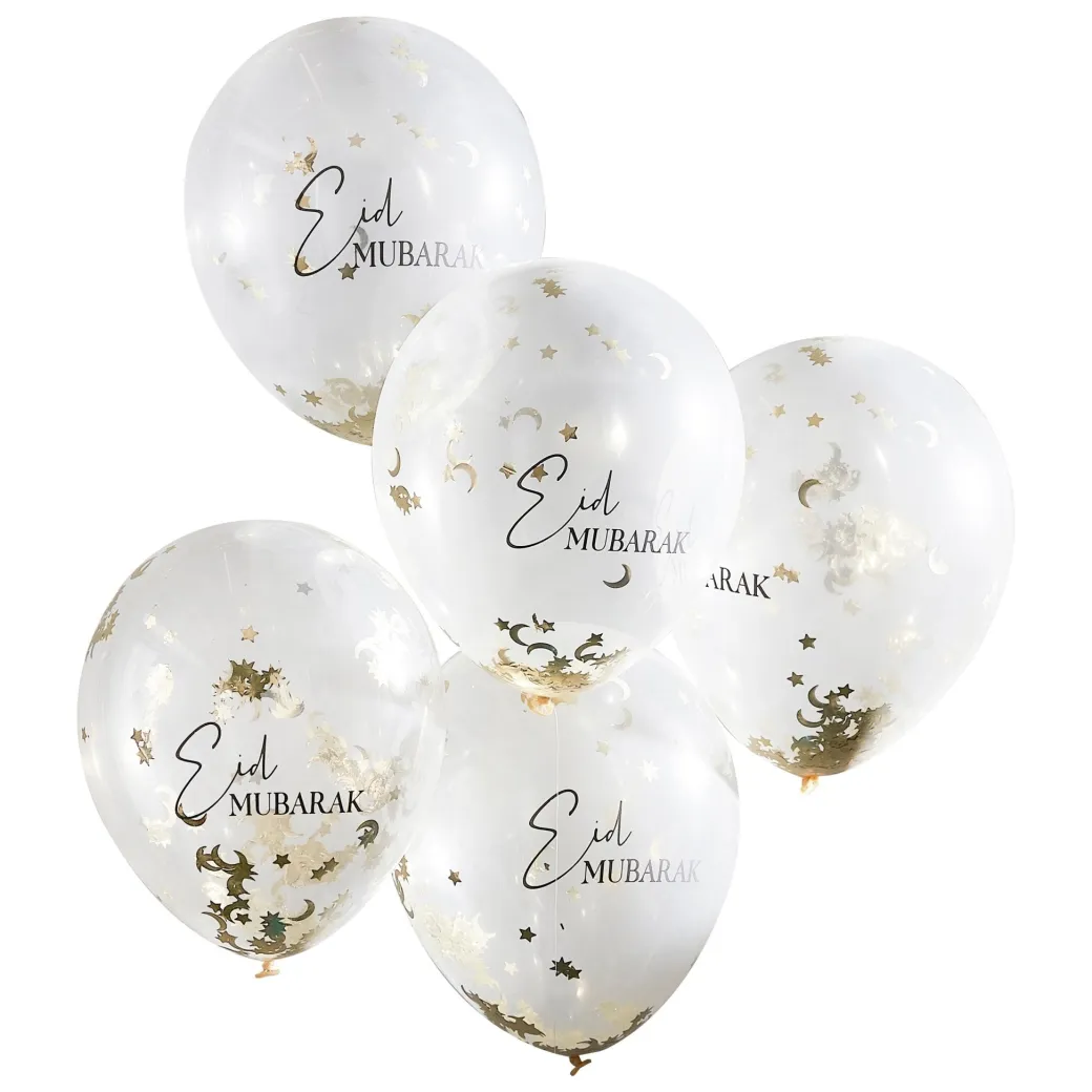 Konfetti-Ballons Ø 30 cm "Eid Mubarak" 5 Stk.