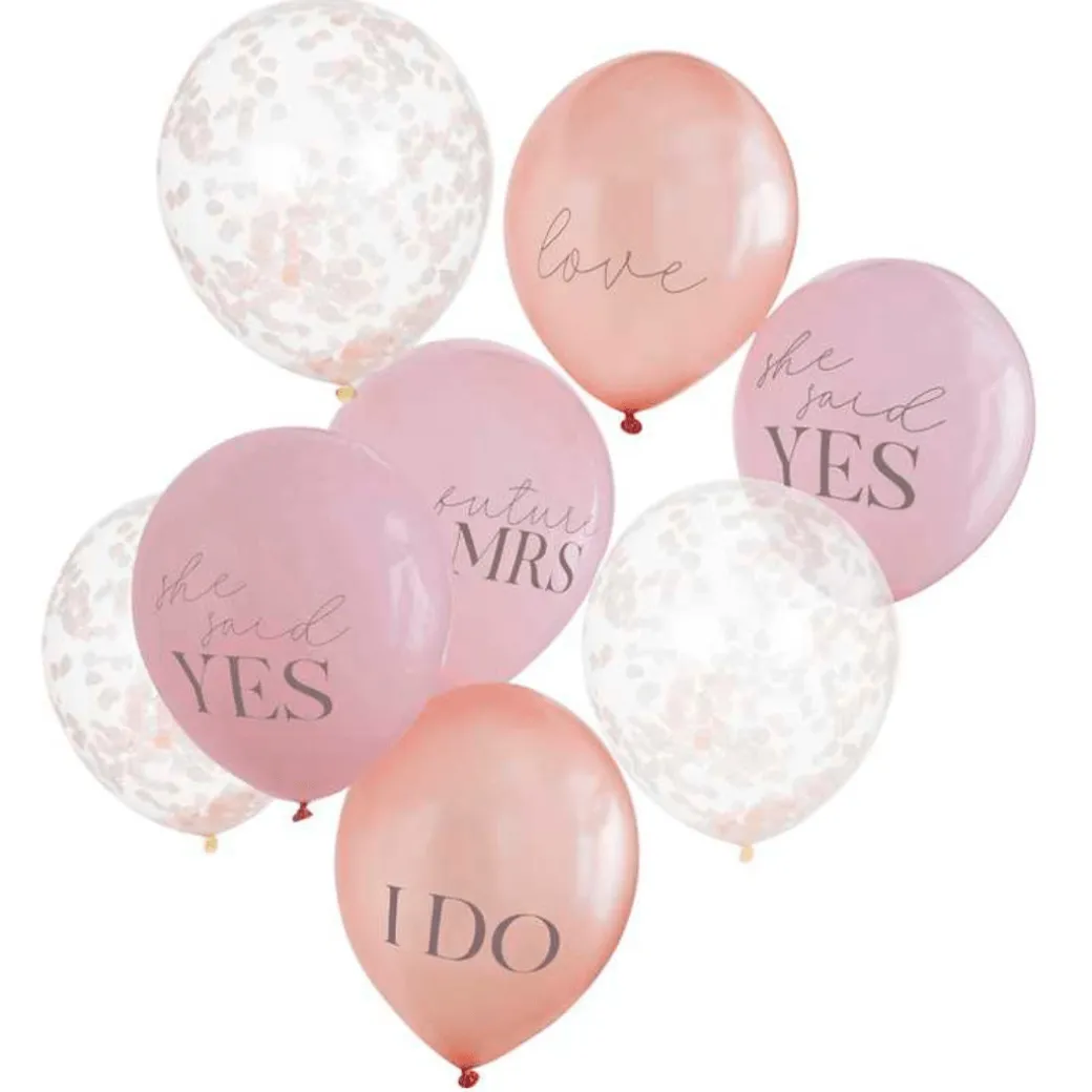Luftballon Ø 30cm "She said yes" Rosa 8 Stk.