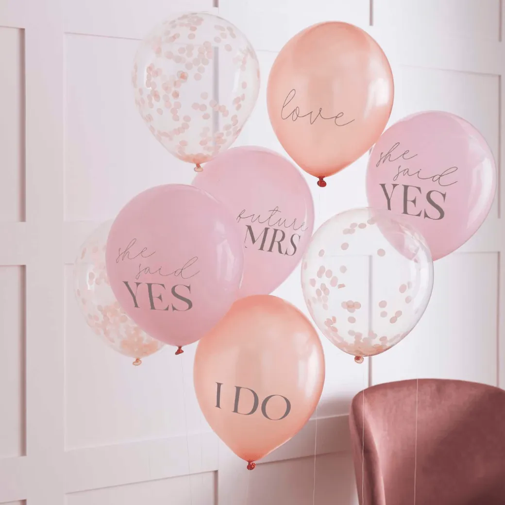 Luftballon Ø 30cm "She said yes" Rosa 8 Stk.