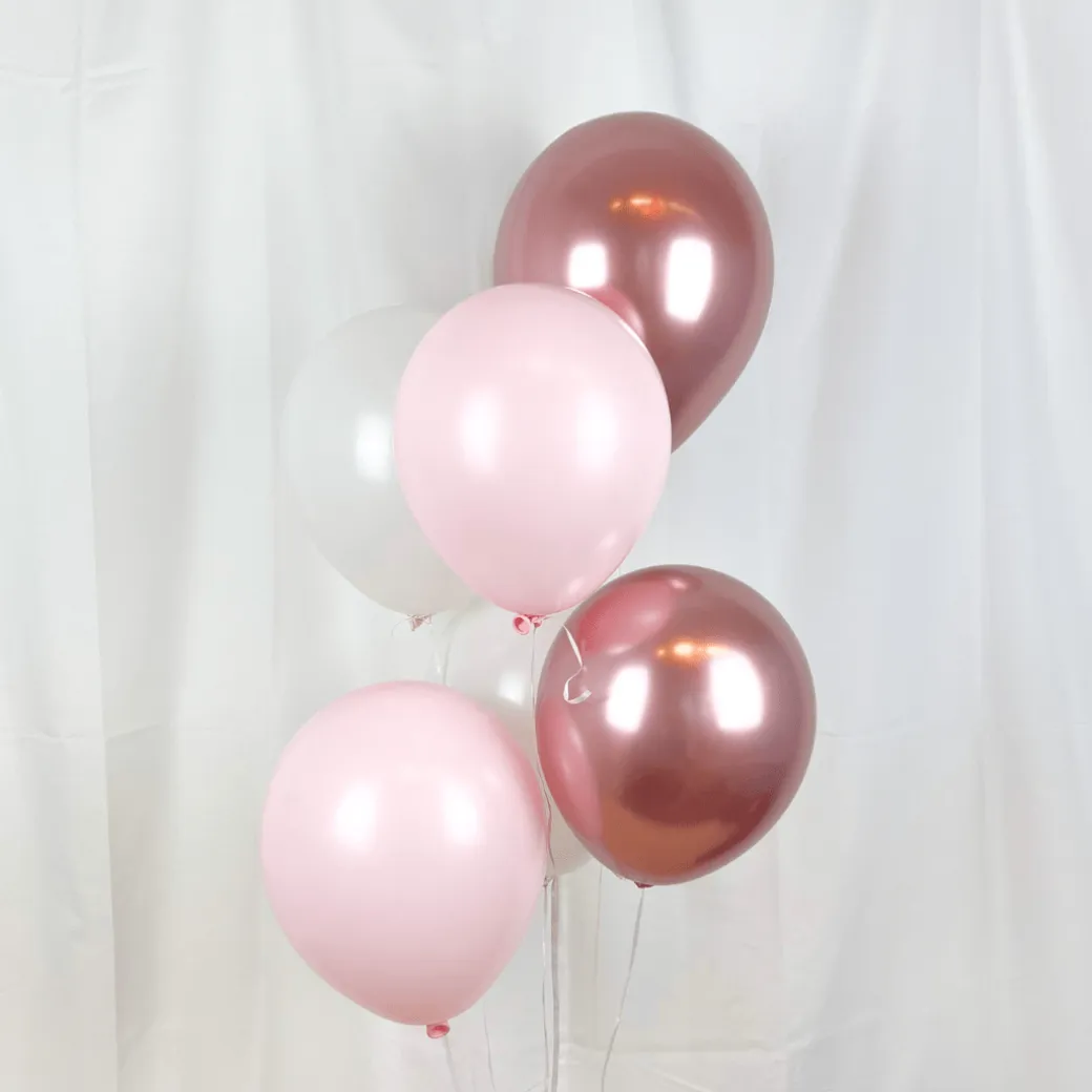 Luftballon-Set Chrom-Mix Roségold 10 Stk.