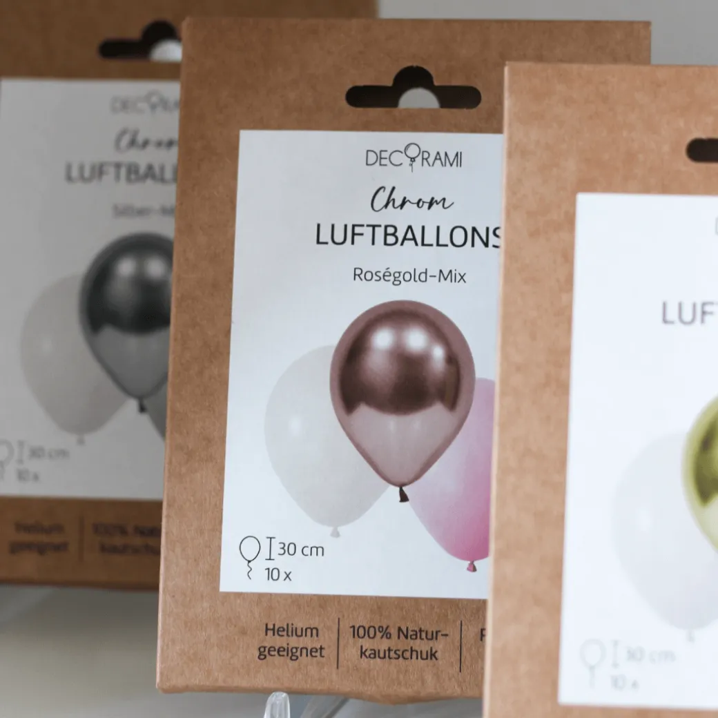 Luftballon-Set Chrom-Mix Roségold 10 Stk.