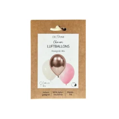 Luftballon-Set Chrom-Mix Roségold 10 Stk.